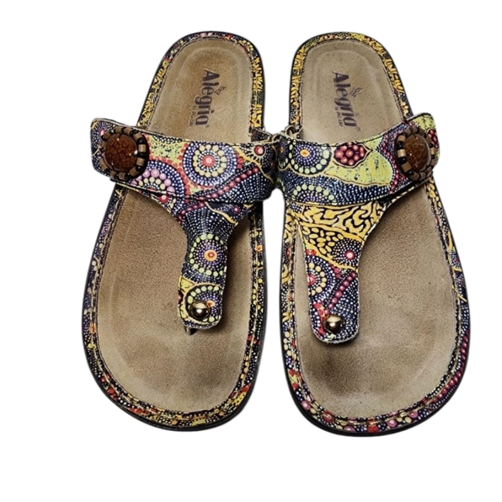 Alegria Leather Thong Sandals‎ Wedge Shoes Women's Size 40